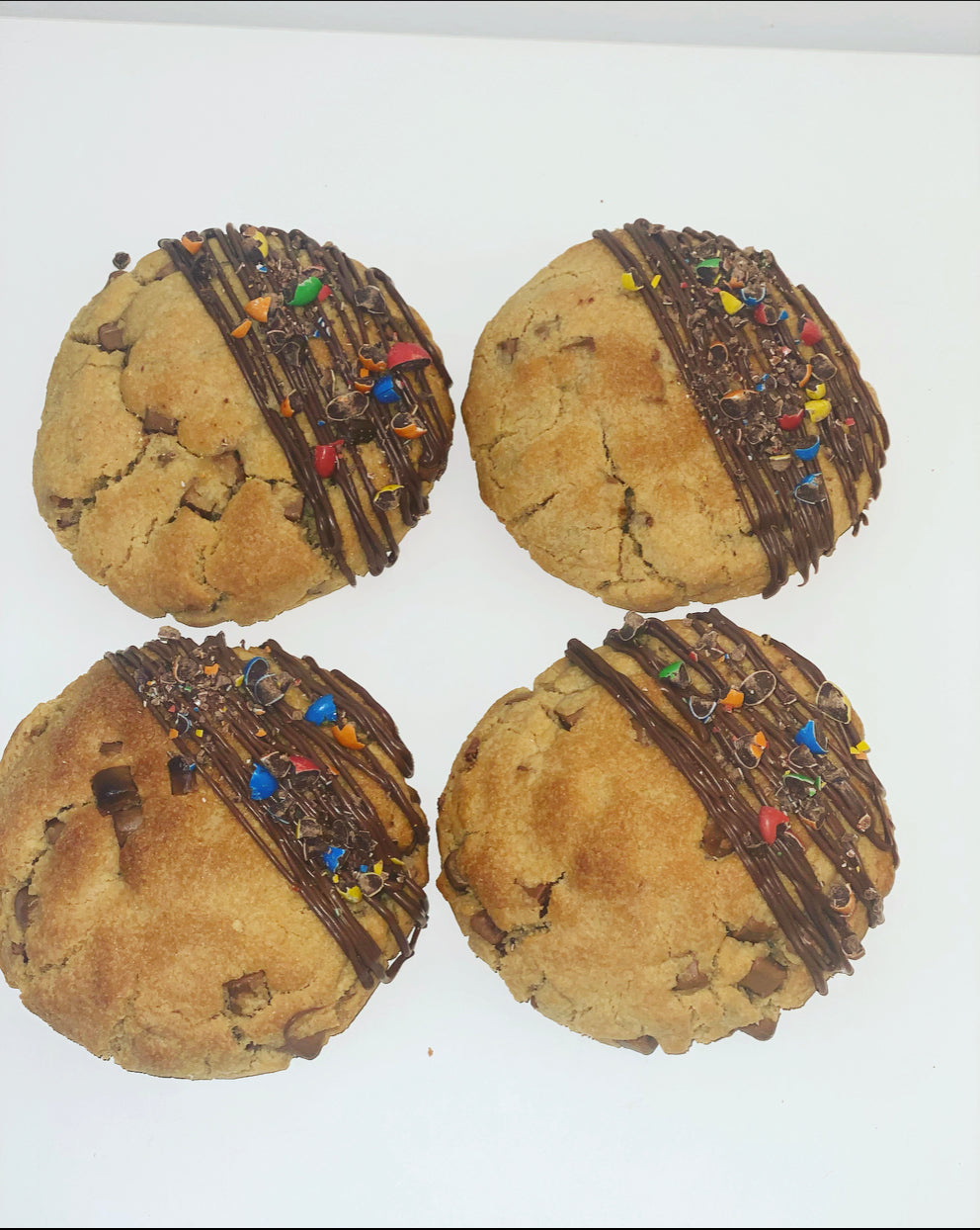 Crispy M&M Stuffed Cookies